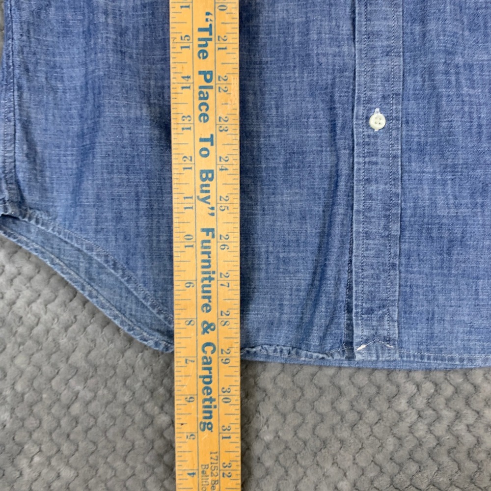 Ralph Lauren Boys XL 18-20 Blue Chambray Button Down Shirt Long Sleeve Pony - Picture 3 of 9